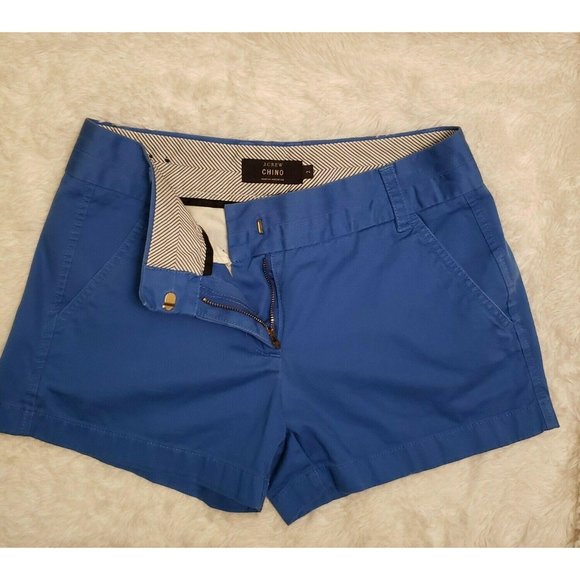 J. Crew Womens Sz 2 Blue Denim Chino Shorts - Picture 2 of 9